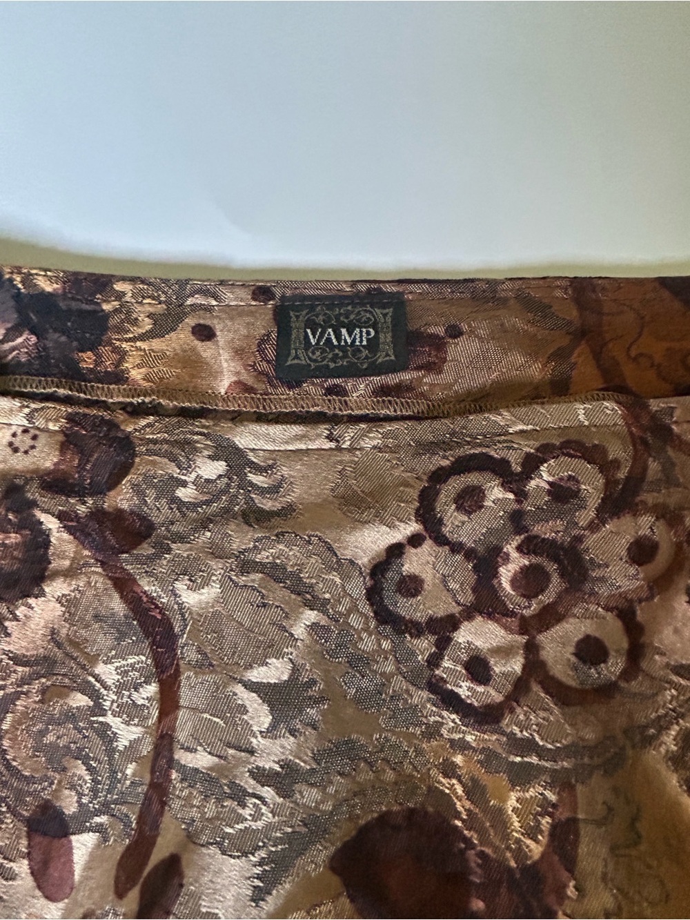Vintage Vamp Brown Floral Asymmetric Skirt - Picture 7 of 11